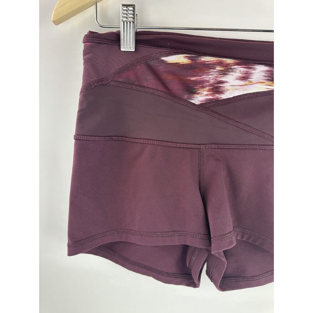 Lululemon Boogie Short Roll Down Full-On Luon Bordeaux Drama Berry Maroon Size 8 - Picture 3 of 16
